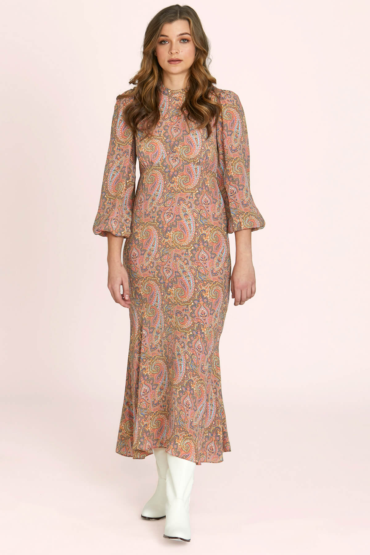 Paisley maxi hotsell dress with sleeves