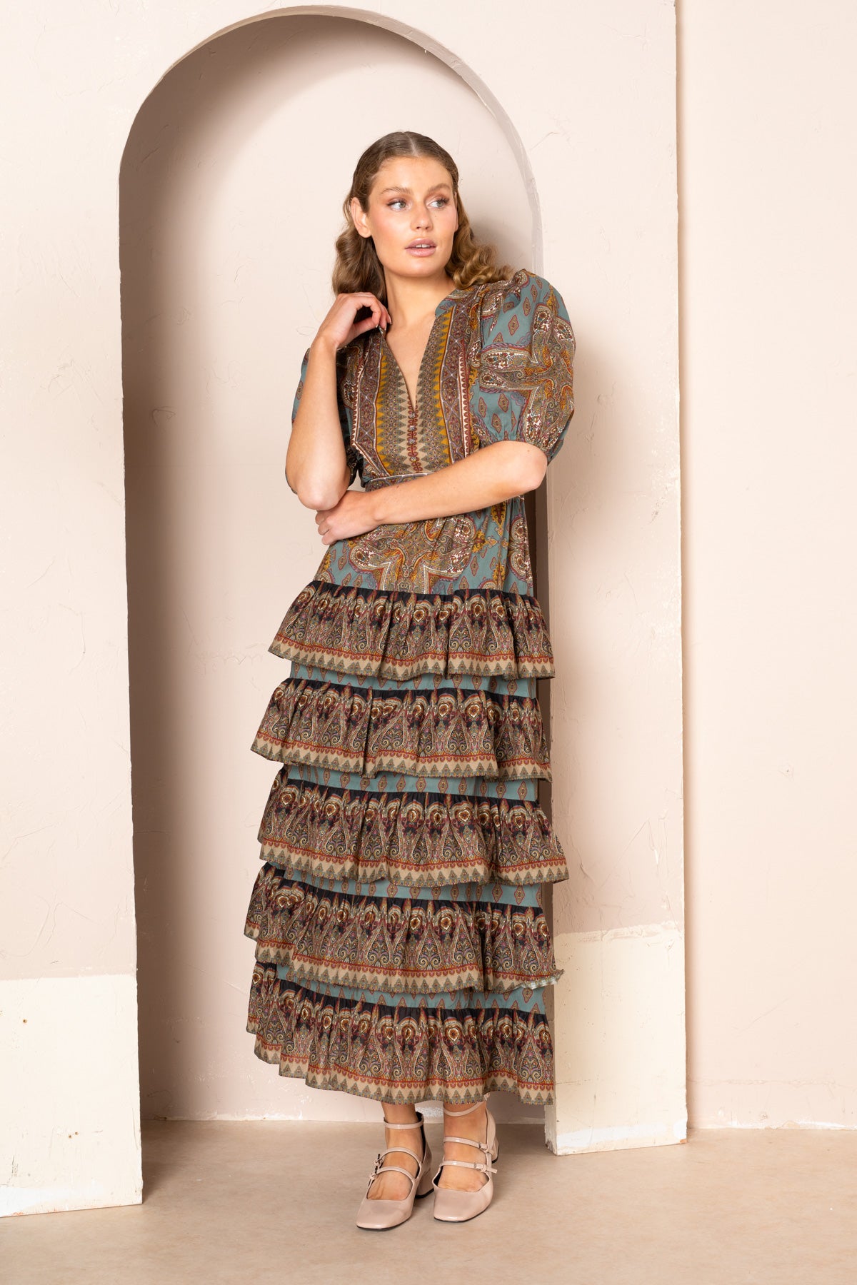 Erika Multi Tiered Maxi Dress