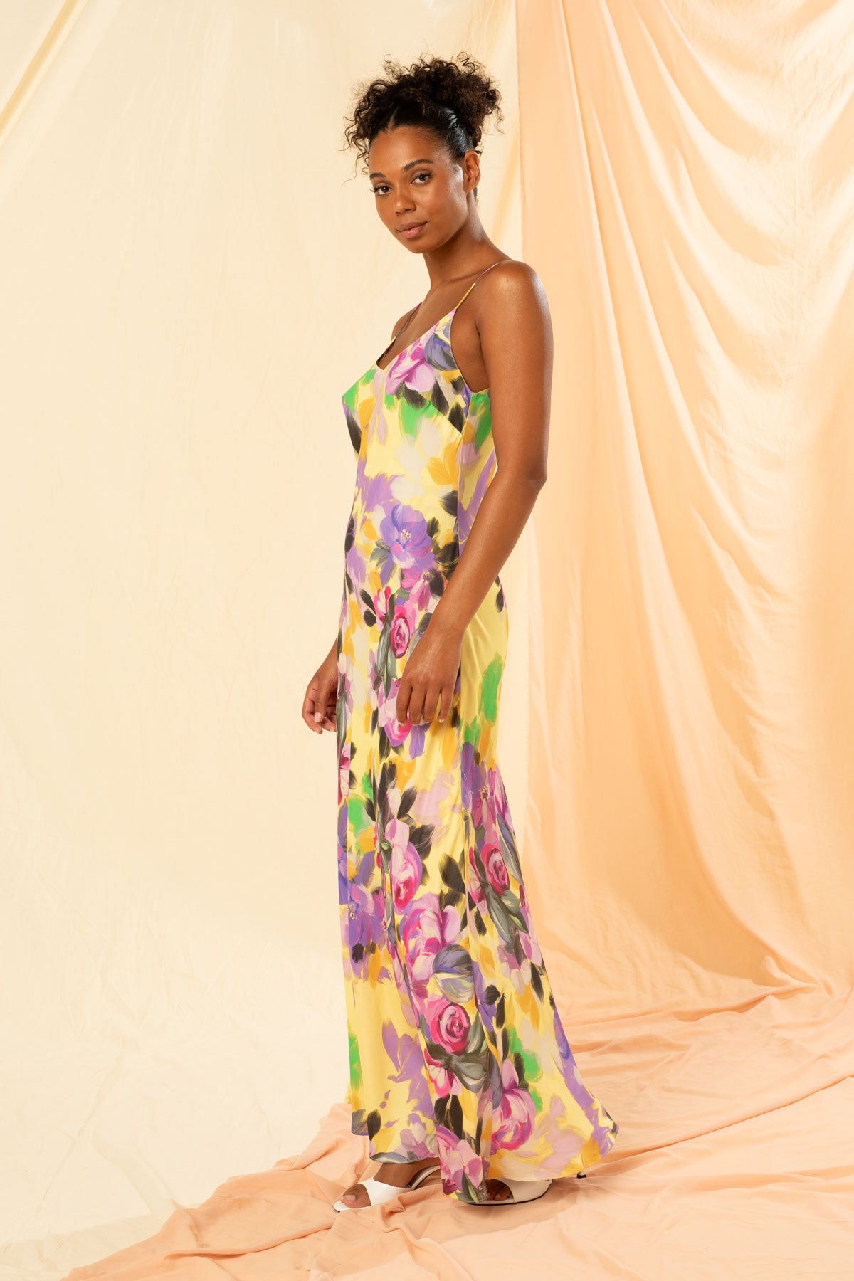 Women s Maxi Slip Dress in Limonata Eliza