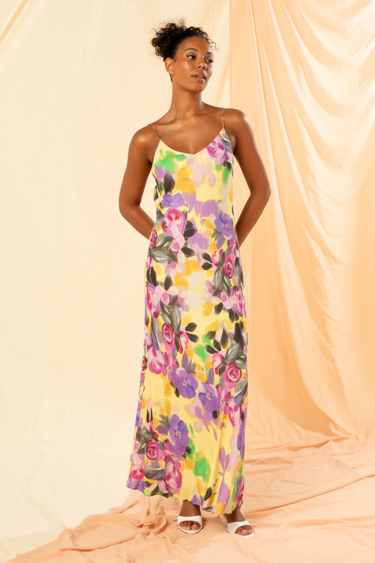 Women's Maxi Slip Dress in Limonata