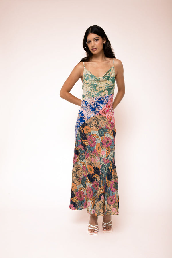 Women's Maxi Slip Dress in Multicolour | Amber