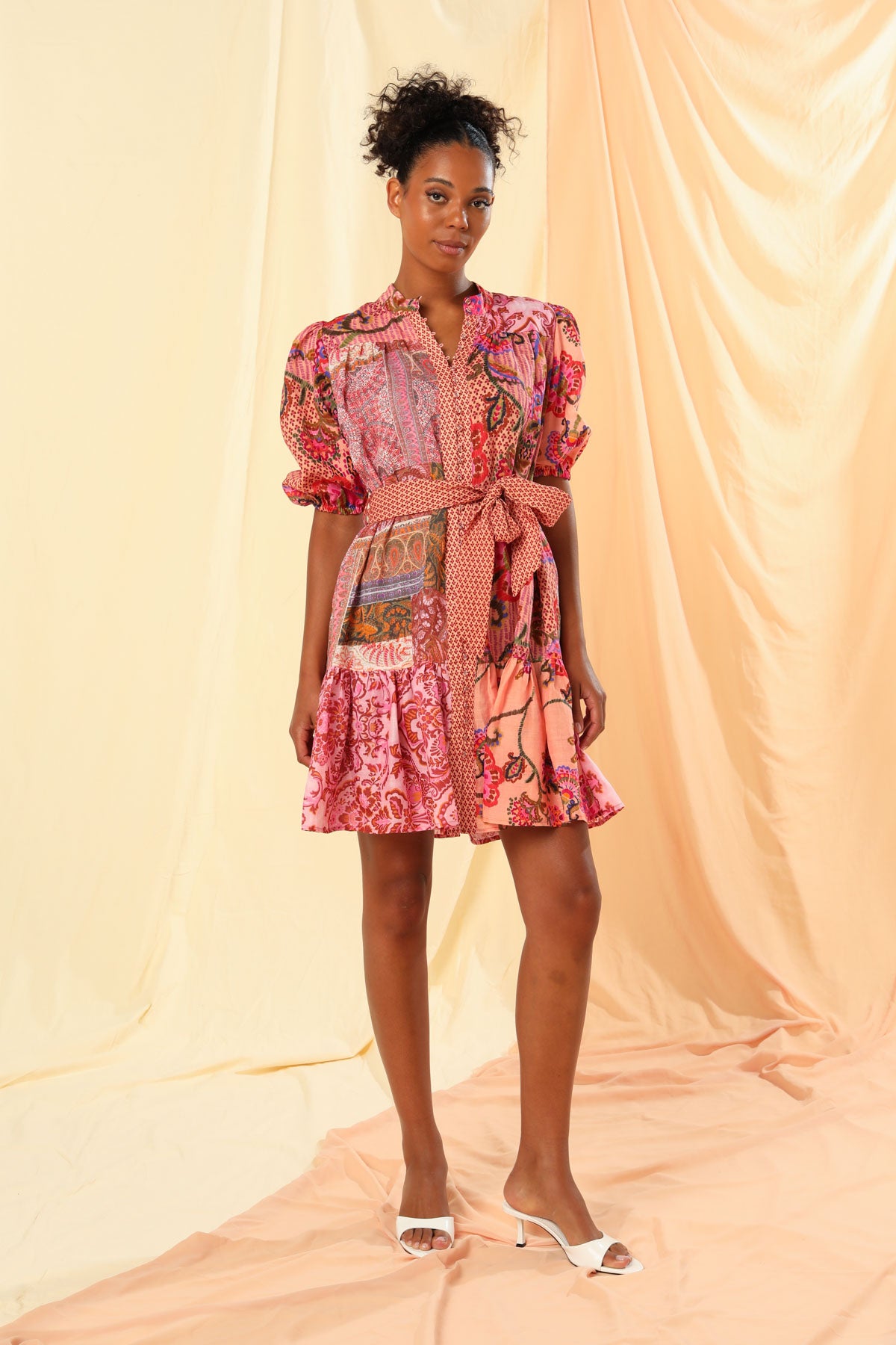 Women's Mini Shirt Dress in Multicolour