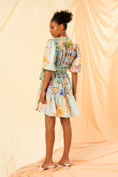 Women's Mini Shirt Dress in Multicolour