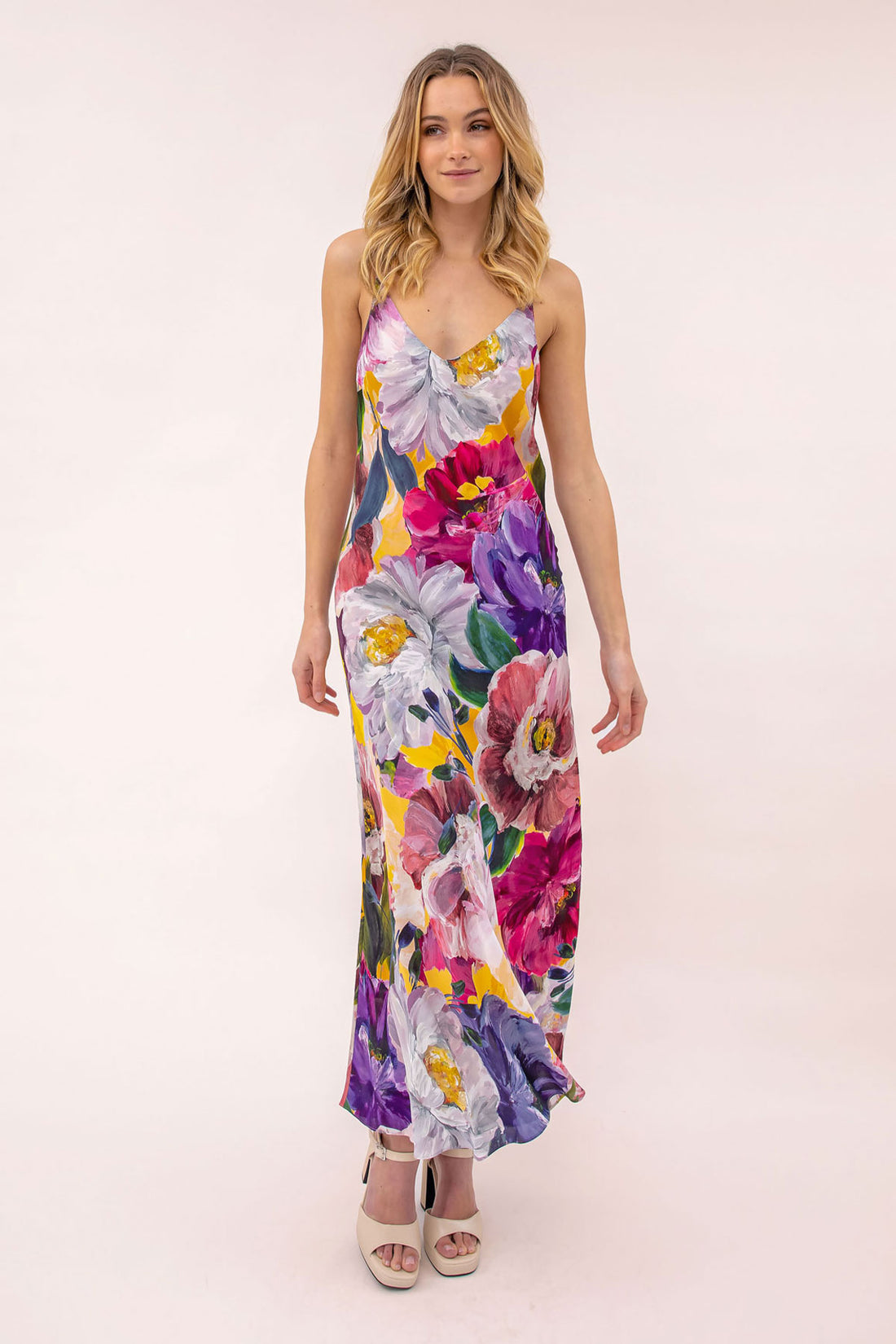 Women's Bloom Midi Slip Dress in Bloom | Elouise