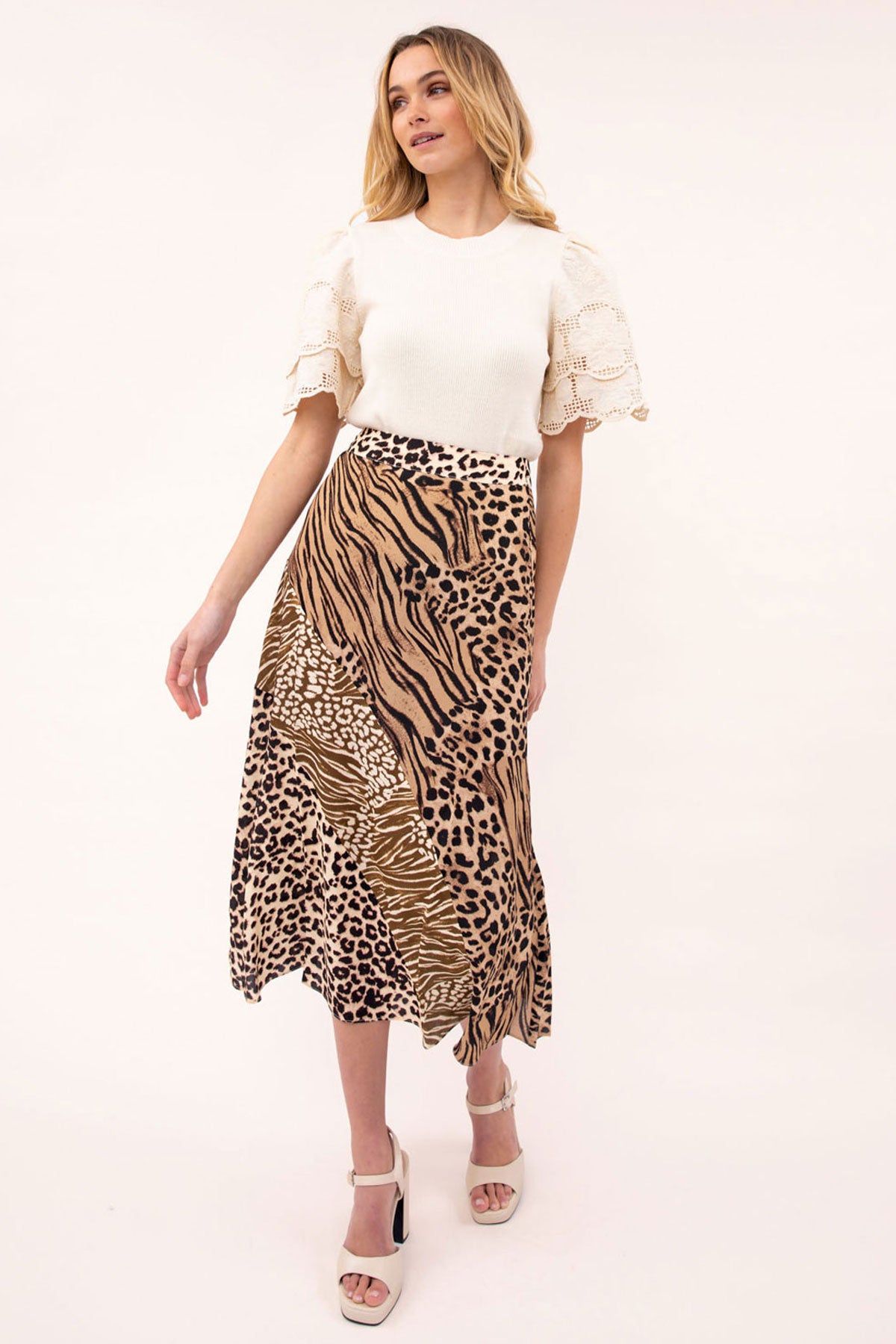 Women s Spliced Print Maxi Skirt Agetha